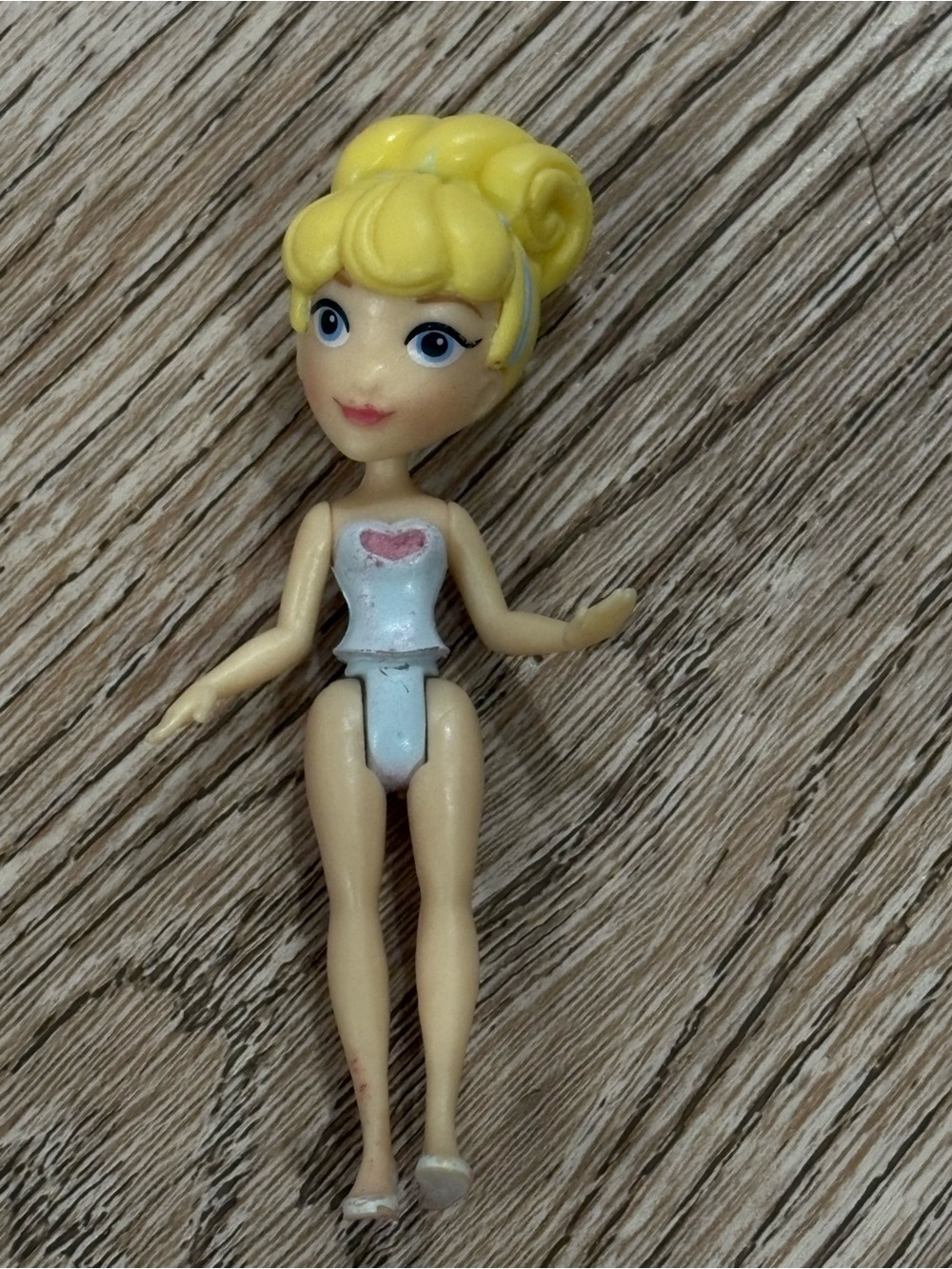 Polly Pocket Disney Princess Cinderella Doll Figure Blue Dress 2016 Mattel